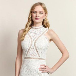 Soieblu Beige Lace Mini Dress